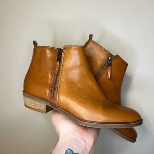 Ralph Lauren Real Leather Brown / Tan Booty. Double zipper + perfectly worn in